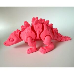 NEW Kids Pink Articulated Ankylosaurus Dinosaur Flexible Collectible Fidget Toy